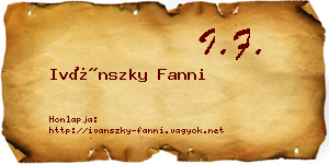 Ivánszky Fanni névjegykártya